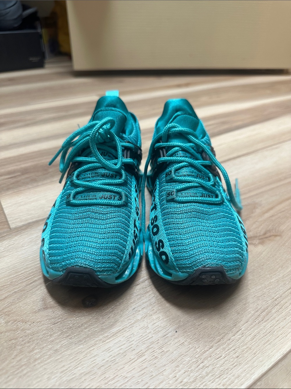 Just So So Kids Boys Girls Running Shoes - Teal Aqua Blue Sneakers - Size 13 kid